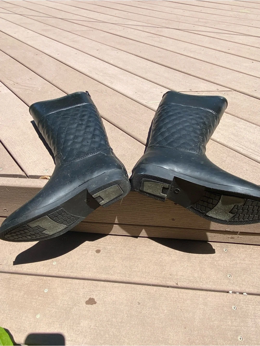 Black Quilted Tall Rain / Garden Boots